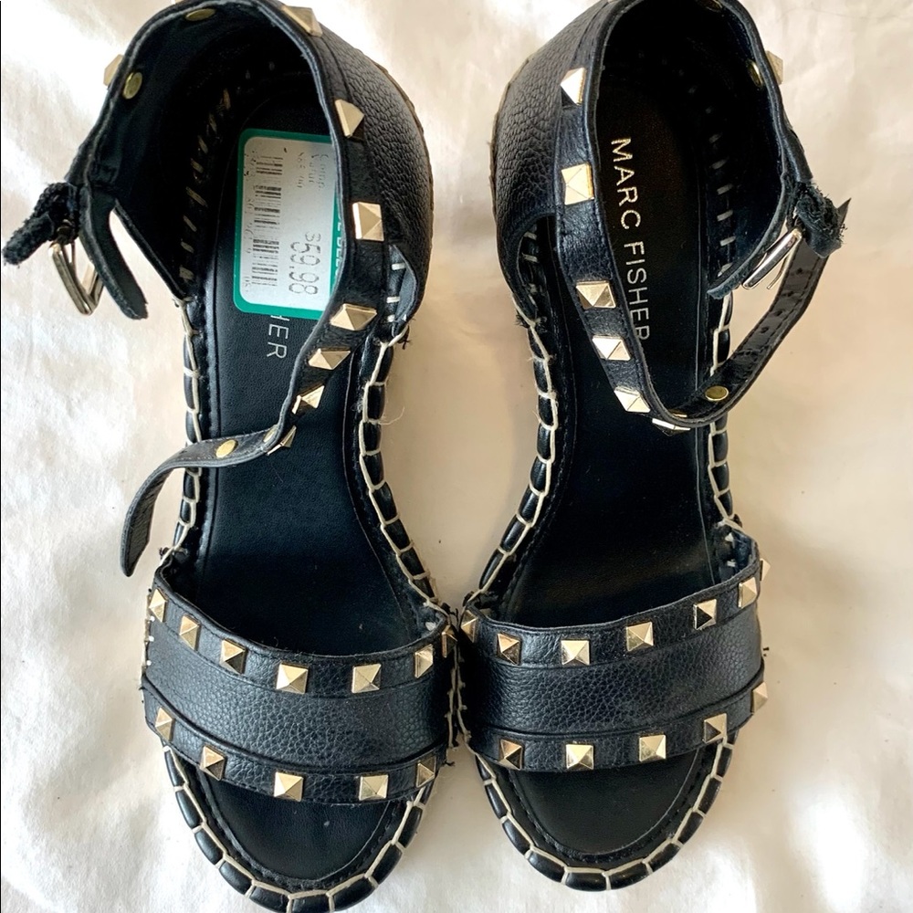 Marc Fisher Studded wedges, size 6